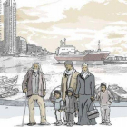Imagen con que se ilustra la primera etapa del juego 'on line' de la BBC sobre los refugiados sirios.
