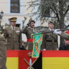 Los generales José Carrasco y Arturo García Vaquero y el coronel José Millán, durante el desfile.