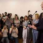 El rey y ex primer ministro búlgaro, Simeón de Sajonia-Coburgo-Gotha durante una rueda de prensa