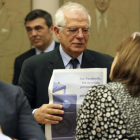 Josep Borrell, tras comparecer en el Congreso de los Diputados.