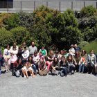 Grupo de familias que ayer participó en una visita guiada al Museo de la Energía. DL