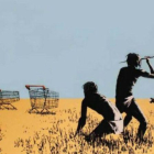 Trolley Hunters, el grabado de Banksy que un caco se ha llevado bajo el brazo de una galería de Toronto.