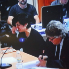 Rosario Porto junto a su abogado, José Luis Gutiérrez Aranguren.