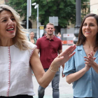 Imagen de Yolanda Díaz e Ione Belarra en la campaña electoral. VILLAR LÓPEZ