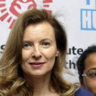 Trierweiler, en su visita de apoyo a la oenegé Acción contra el Hambre, este lunes en Bombay.