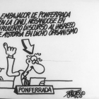 Viñeta de Forges dedicada al berciano Mario Tascón con Ponferrada como protagonista