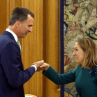El rey Felipe recibió en audiencia a la presidenta del Congreso de los Diputados, Ana Pastor. ÁNGEL DÍAZ
