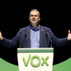 El secretario general de Vox, Javier Ortega Smith, en el acto de su partido en el Palacio de Vistalegre de Madrid, el pasado octubre.