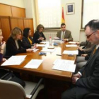 Reunión de los jueces de Ponferrada con el magistrado decano, en enero de este año.