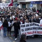 La marcha partió desde Santa Nonia para desembocar en Botines, donde la orquesta del centro dio el concierto. FERNANDO OTERO PERANDONES