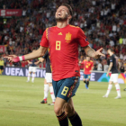 Saúl inició la cuenta goleadora para España. Su gol abría la lata croata que hasta el minuto 90 encajaba seis goles. Y aún pudieron ser más para una Roja desatada. MORELL