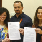 Los diputados de Podemos presentan las iniciativas sobre medios de comunicación, en el Congreso.
