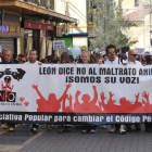 La manifestación, en la calle Ancha.