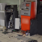 Estado en el que quedaron cajeros explosionados por la banda desarticulada.