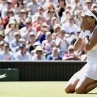 Garbiñe Muguruza celebra su victoria ante Radwanska en las semifinales.