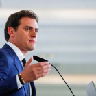 Albert Rivera en un desayuno informativo en Madrid.