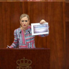 Cristina Cifuentes, en la Asamblea de Madrid, el 4 de abril.