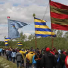 El viento complicó el desfile, pero también le confirió espectacularidad.