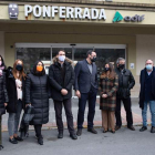 Los candidatos de Cs, ayer en Ponferrada. DL