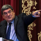 El ministro Escrivá en un acto sobre pensiones celebrado en Oviedo la pasada semana. PACO PAREDES