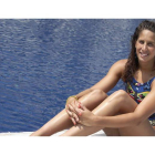 Erika Villaécija en la piscina de Montjuic donde competirá en los Mundiales.