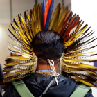 Un indígena asiste a la 25 Conferencia de Naciones Unidas sobre Cambio Climático de Madrid antes del covid. ZIPI