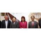 El presidente de la Cámara, los tres alcaldables, Perandones y Rafael Álvarez.