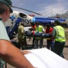 Uno de los heridos tuvo que ser trasladado en el helicóptero del 112