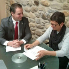 Marcos Lamas y Eugenia Alba, ayer en la firma del convenio.