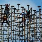 Un grupo de obreros trabaja en la construcción de un edificio