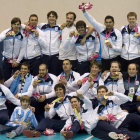 Los jugadores de Argentina celebran su medalla de oro.