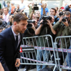 Messi entra en la Audiencia de Barcelona.