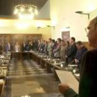 El presidente del TSJ de Andalucía, Augusto Méndez de Lugo, con miembros de la Sala de Gobierno