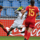 Vicky Losada marca el 1-0 ante Portugal.