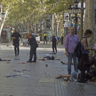 Escenario del atentado de Las Ramblas, en Barcelona, de hace un año. DAVID ARMENGOU