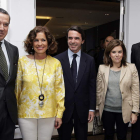 Zaplana, Ana Botella, Aznar, Sáenz de Santamaría y Soria, en la conferencia de ayer.
