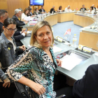 La consejera de Economía y Hacienda, Pilar del Olmo, en la reunión de ayer. JUAN LÁZARO