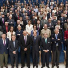 José Oliu Creus (4i-abajo) y los asistentes a la IV Convención de Asturianos en América.