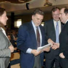 Isabel Blas, Miguel Alejo, Antonio Silván y Juan Vicente Herrera, tras inaugurar ayer las jornadas