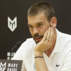 Marc Gasol, durante la rueda de prensa en la que ha anunciado su decisión de renovar con los Grizzlies y la renuncia al Europeo.