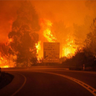 Imagen del incendio desatado en el centro de Portugal.