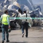 Interior de uno de los locales de Hiper Mueble Riego, también afectado gravemente por las llamas
