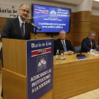 De izquierda a derecha: Luis Fuentes Rodríguez, Enrique Cabero Morán, Joaquín S. Torné y Mercedes María Vaquera, ayer en la última mesa redonda del ciclo. RAMIRO