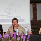 Irene Cortés, Encina Gutiérrez y Patricia Guerrero, en el foro Derehos Humanos y Mujer.