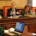 Salguero, Silván, García-Prieto y Rajoy durante un momento del último Pleno ordinario, ayer. RAMIRO