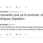 El tuit de Chacón en respuesta a Errejón.
