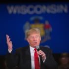 Donald Trump, en un acto de campaña en Wisconsin, el miércoles.