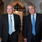 Julio Fermoso y Lucas Herández cuando eran presidente y director general de Caja Duero.