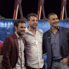 José Manuel Martínez junto a Juan Mata y Ruud Gullit en Old Trafford, estadio del Manchester United. DL