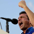 Capriles, durante un acto de campaña en el estado de Anzoategui, en Venezuela.